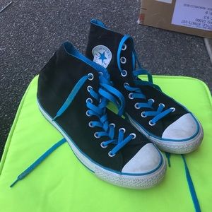 BLACK + BLUE TRIM HIGH TOP CONVERSE